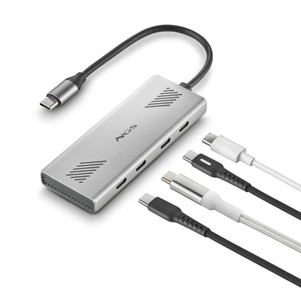 USB-C-hubb - NGS - WONDER4-C - 4 portar - 5 Gbps - Aluminium - 180 mm