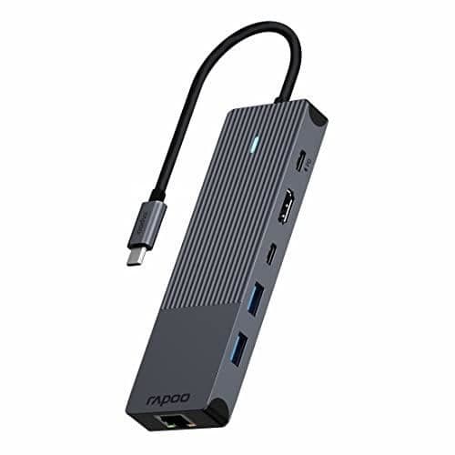 RAPOO 6-I-1 MULTIPORT USB-C ADAPTER, GRÅ 11410