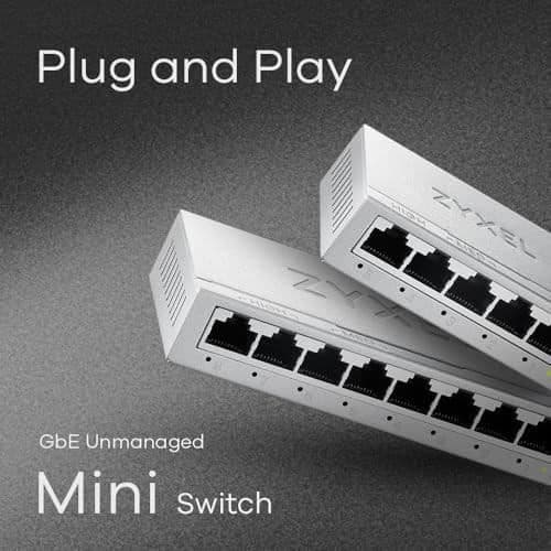 Zyxel Switch Ethernet GS-108B v5 8-portars Gigabit icke hanterad för hemmanätverk