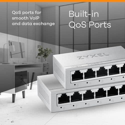 Zyxel Switch Ethernet GS-108B v5 8-portars Gigabit icke hanterad för hemmanätverk