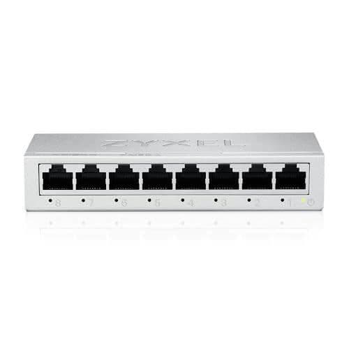 Zyxel Switch Ethernet GS-108B v5 8-portars Gigabit icke hanterad för hemmanätverk
