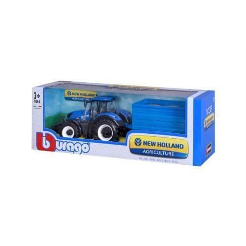Traktor med Tippvagn - Bburago - Gårdssamling - Skala 1:32 - Blå färg - Modell 4893993440672