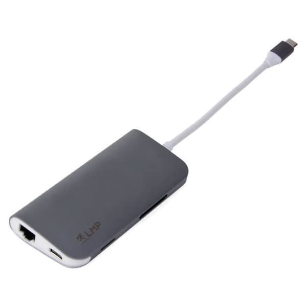USB-C-docka - LMP - 8-portars minidocka - 4K-upplösning - USB-C-laddning - Space Grey