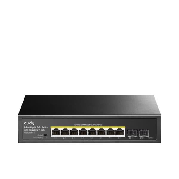 Cudy GS1008PS2 Switch med 8 portar Gigabit PoE, icke-hanterad svart, rackmonterbar