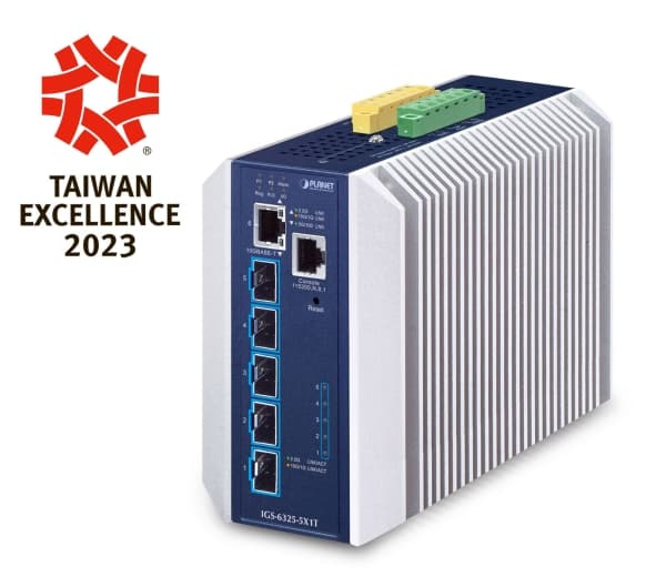 PLANET Industrial Layer 3 5-Port, hanterad, L3, 10G Ethernet (100/1000/10000), Full duplex, Monteringsbar på väggen