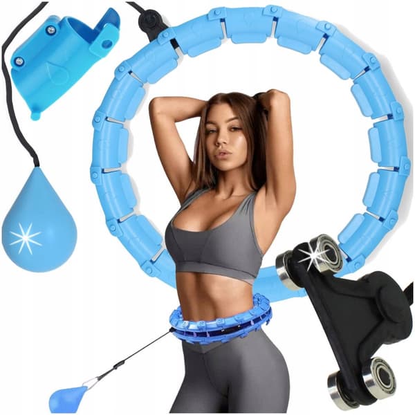 HULA HOP VÆGTET MED BESKYTTENDE SLIMMING FOLDBAAR BLÅ