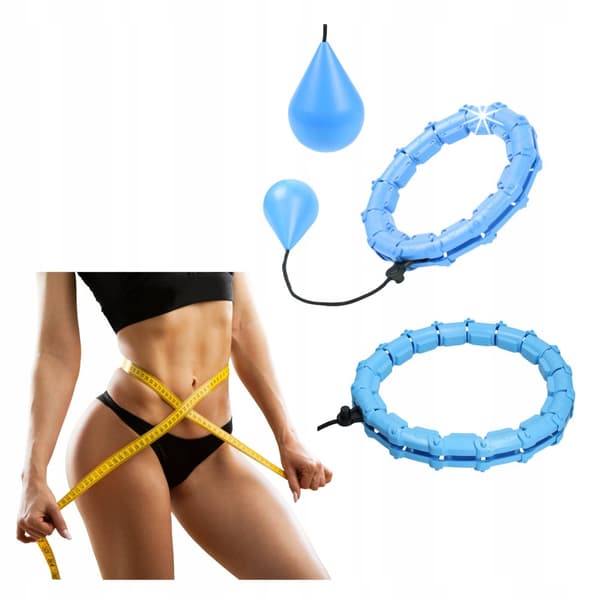 HULA HOP VÆGTET MED BESKYTTENDE SLIMMING FOLDBAAR BLÅ
