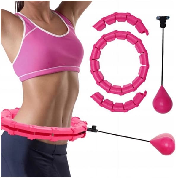 HULA HOP VÆGTET MED BESKYTTENDE SLIMMING FOLDBAAR PINK