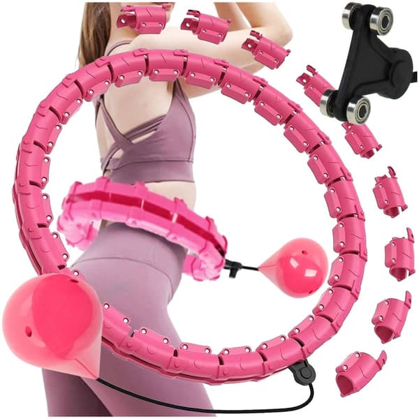 HULA HOP VÆGTET MED BESKYTTENDE SLIMMING FOLDBAAR PINK