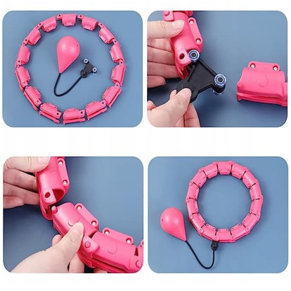 HULA HOP VÆGTET MED BESKYTTENDE SLIMMING FOLDBAAR PINK