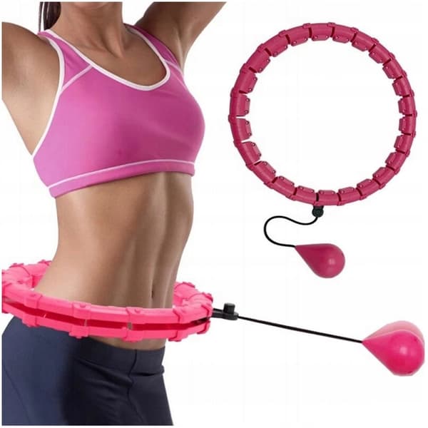 HULA HOP VÆGTET MED BESKYTTENDE SLIMMING FOLDBAAR PINK