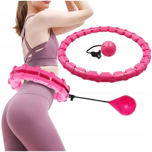 HULA HOP VÆGTET MED BESKYTTENDE SLIMMING FOLDBAAR PINK