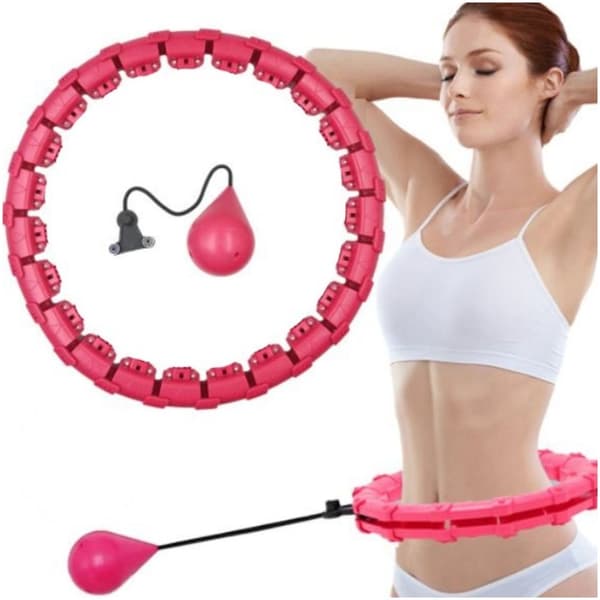 HULA HOP VÆGTET MED BESKYTTENDE SLIMMING FOLDBAAR PINK