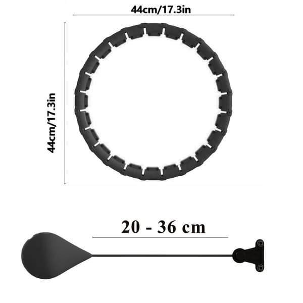 HULA HOP VÆGTET MED BESKYTTENDE SLIMMING FOLDBAAR SORT
