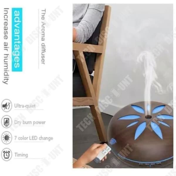 TD® Mekanisk Fjärrkontroll Luftfuktare med dubbla användningsområden 500ML Hushållsluftrenare med stor kapacitet Aroma Diffusor