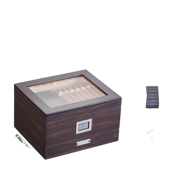 Cigarrumidorlåda, Elektronisk Hygrometer, Kapacitet för 30-50 cigarrer,30 50 cigarr