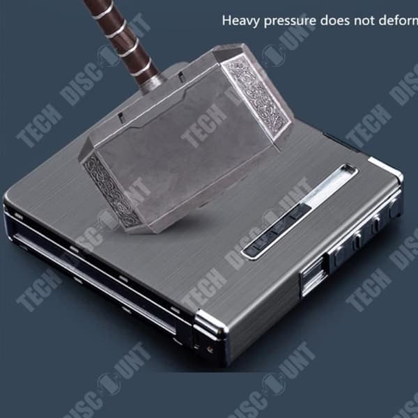 TD® 20 st aluminiumlegering automatisk cigarettlåda USB uppladdningsbar tändare automatisk cigarettlåda
