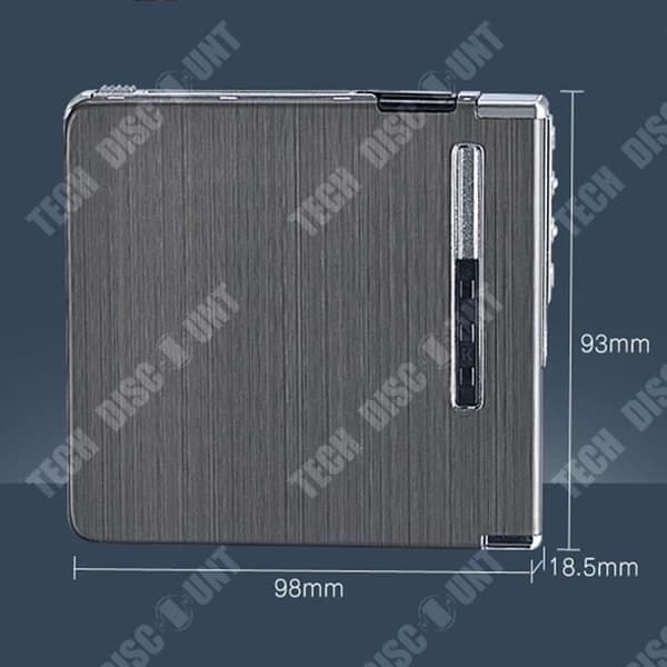 TD® 20 st aluminiumlegering automatisk cigarettlåda USB uppladdningsbar tändare automatisk cigarettlåda