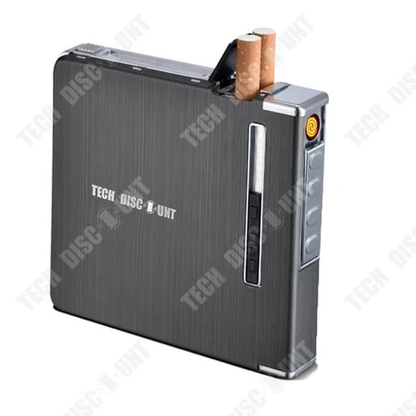 TD® 20 st aluminiumlegering automatisk cigarettlåda USB uppladdningsbar tändare automatisk cigarettlåda