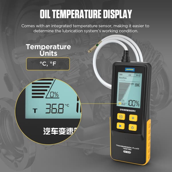 Transmissionvæske Tester, Højpræcisions Optisk Probe, Integreret Temperatur Display