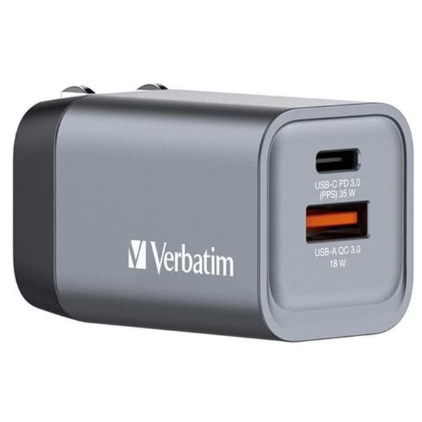 Väggladdare Verbatim 32200 35 W Svart, Grå