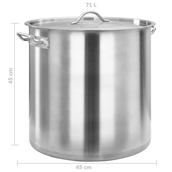 vidaXL suppegryde 71 l 45 x 45 cm rustfrit stål