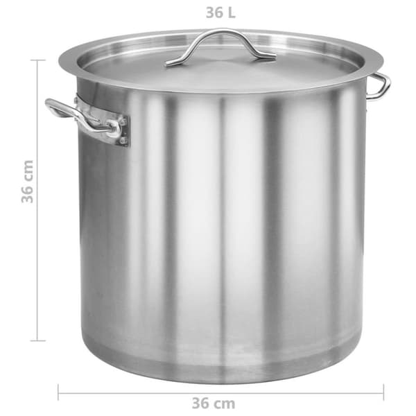 vidaXL Gryte 35 L 36x36 cm rustfritt stål