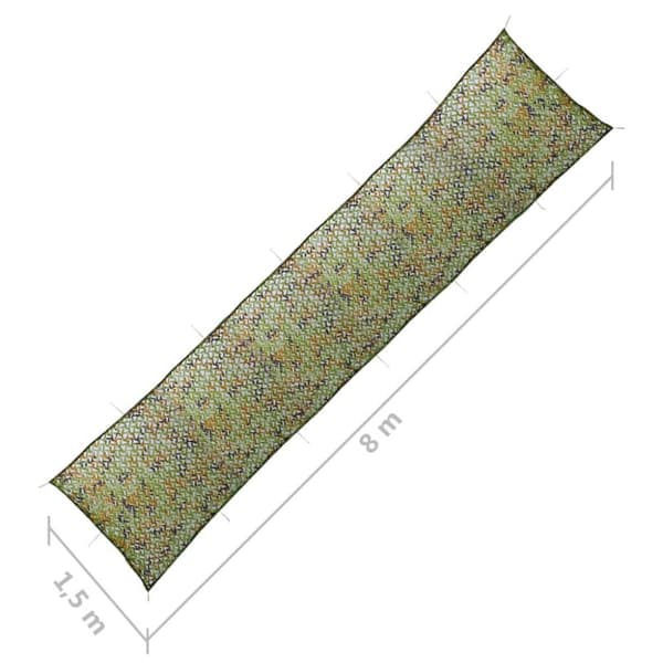 vidaXL camouflagenet med opbevaringstaske 1,5x8 m grøn