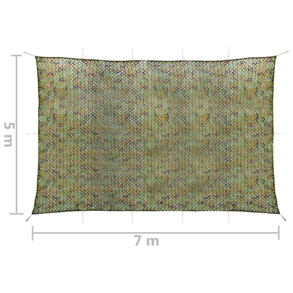 Naamiointiverkko säilytyslaukulla 5x7 m vihreä