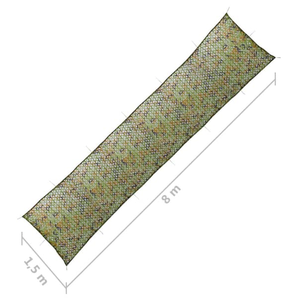 camouflagenet med opbevaringstaske 1,5x8 m grøn
