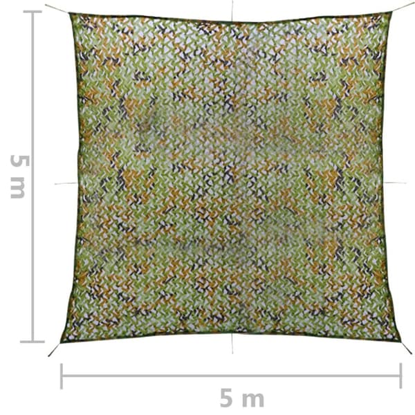 Naamiointiverkko säilytyslaukulla 5x5 m vihreä