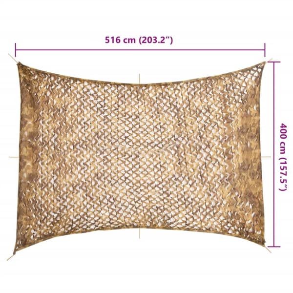 camouflagenet 516x400 cm med opbevaringspose sandfarvet