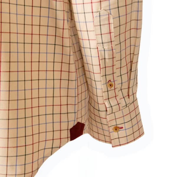 Pasion Morena Squares Langærmet Skjorte Gots Beige 2XL