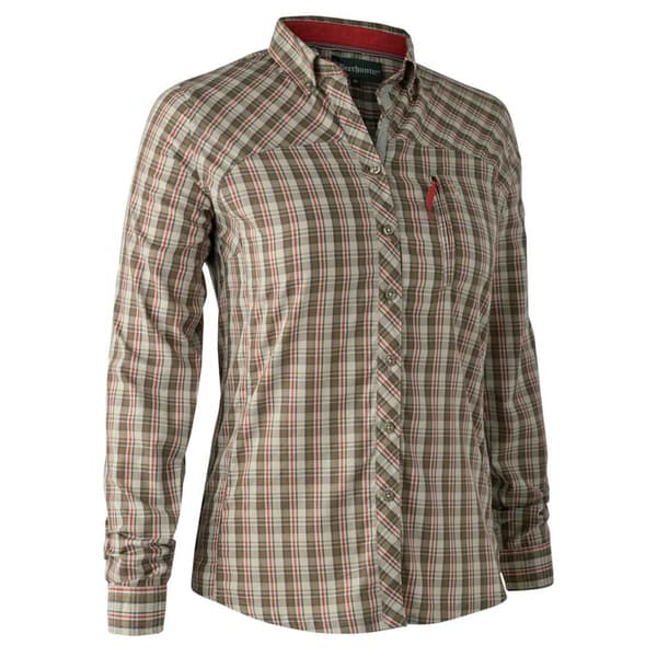 Deerhunter Lang ærmet Skjorte Heather Red Check Brun L