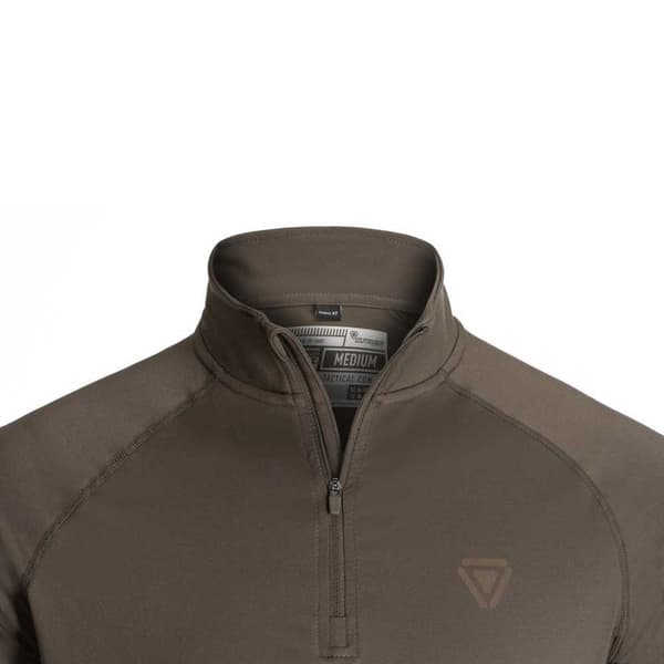 Outrider Tactical 11113120220 Halv Dragkedja Långärmad T-shirt Brun XL