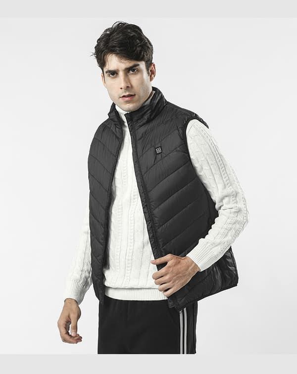 INF Genopladelig Opvarmet vest/varmevest 4 varmezoner Sort  S