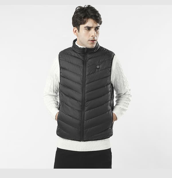 INF Genopladelig Opvarmet vest/varmevest 4 varmezoner Sort  S
