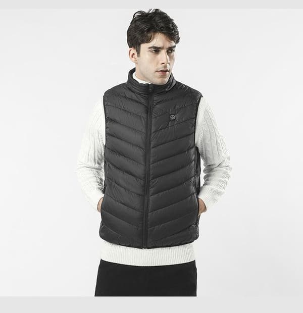 INF Opvarmet vest/Varmevest med 9 varmezoner vaskbar Sort  XL