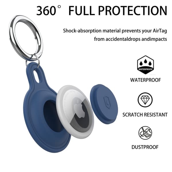 AirTag Skal Airtag Hållare med nyckelring - Svart - 2 pack