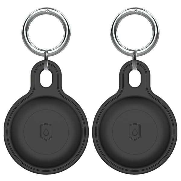AirTag Skal Airtag Hållare med nyckelring - Svart - 2 pack