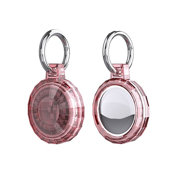 Crystal TPU Nyckelring Skal för Apple AirTag - Rosa