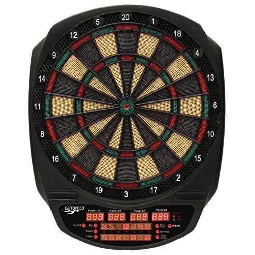 Carromco Electronic Dart Board-e-Dartboard Striker-601 Unisex vuxen, svart, röd, grön, gul -