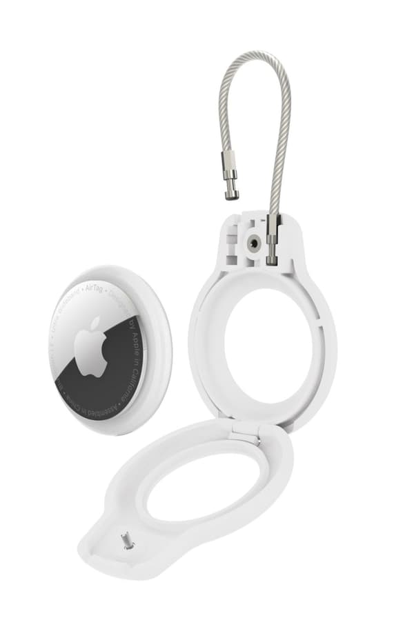INF Kompatibel med Apple AirTag Secure Holder med ledningskabel, nøkkelringlås