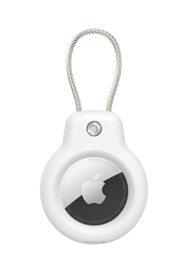 INF Kompatibel med Apple AirTag Secure Holder med ledningskabel, nøkkelringlås