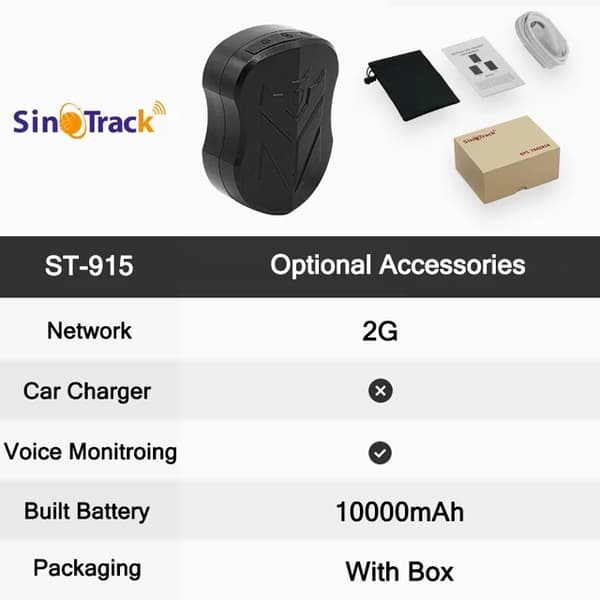 GPS Tracker, 4G-forbindelse, Lang standbytid, 2G Boks Uden Oplader