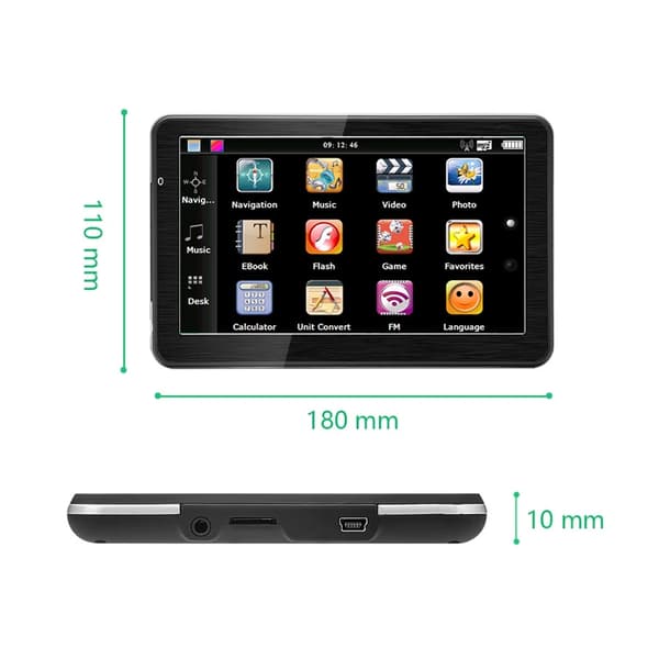 Bil GPS Navigation, 7 tommer Touch Screen, Gratis kortopdateringer, RAM 256M, med solskærm