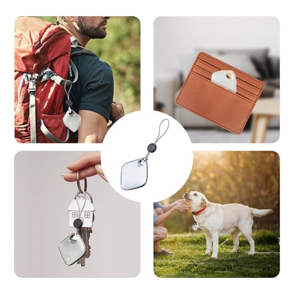 Lille GPS-tracker - Realtime sporing, app uden abonnement, IP65-vandtæt, velegnet til telefon, pung, nøgler, børn, kæledyr og mere