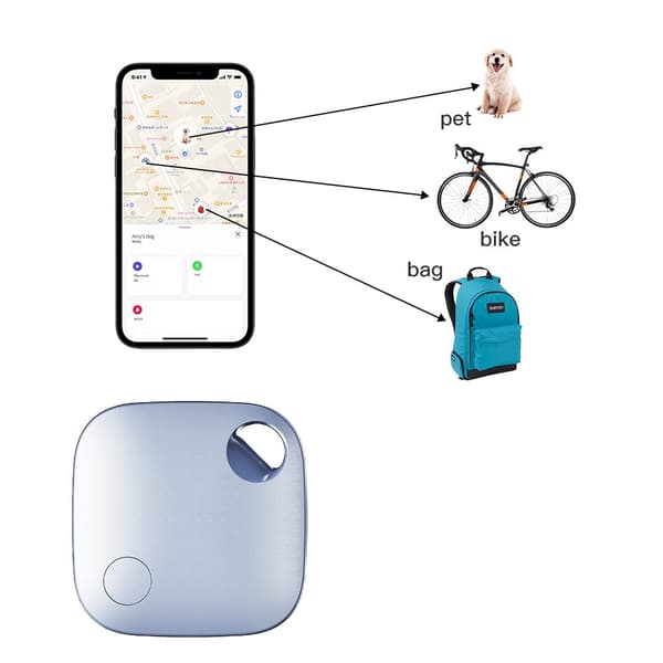Lille GPS-tracker - Realtime sporing, app uden abonnement, IP65-vandtæt, velegnet til telefon, pung, nøgler, børn, kæledyr og mere