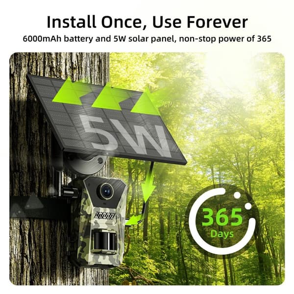 Solar 4G Trail Kamera Vattentät PIR Night Vision HD Jaktkamera