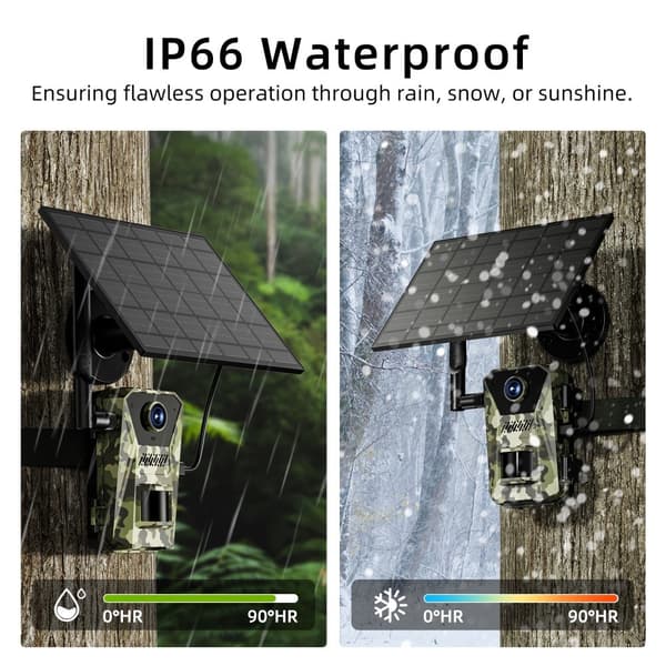 Solar 4G Trail Kamera Vattentät PIR Night Vision HD Jaktkamera